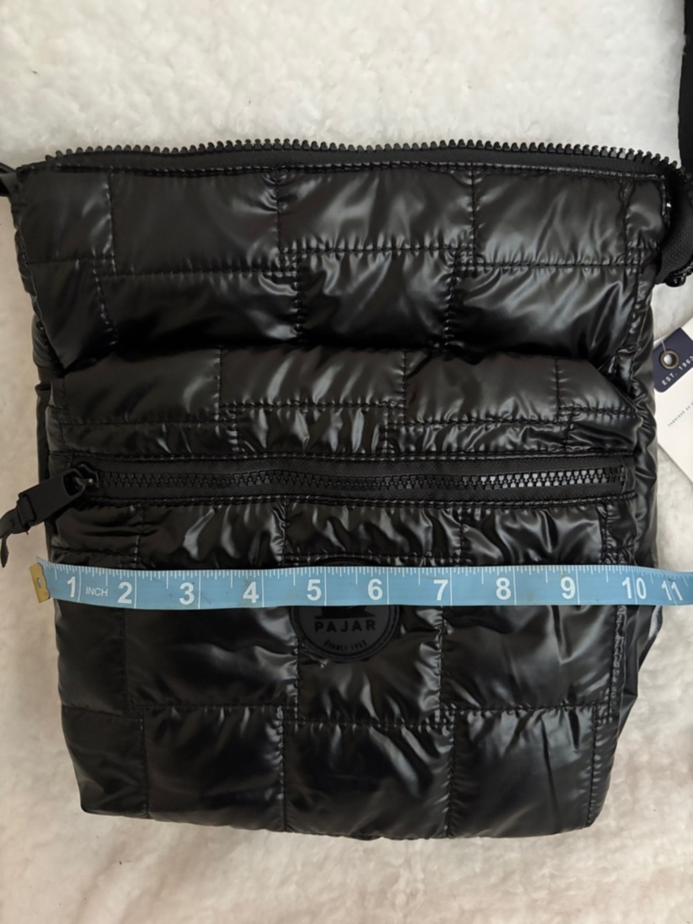 Pajar 1963 Black Quilted Crossbody Bag - Women's Shoulder Bag - Picture 8 of 8
